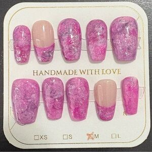 Handpainted Gel Marbled Style Nails